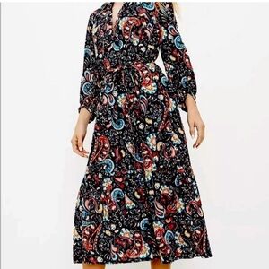 LOFT Multicolor Paisley Maxi Dress